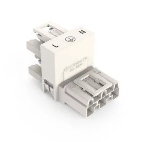   Conector de distribuție Wago cu 3 poli, cod A, alb (770-686)