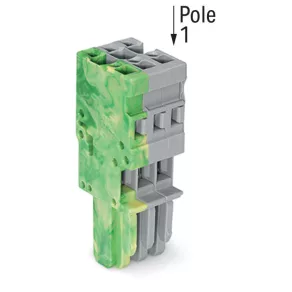   Conector mamă Wago cu 1 fir, verde-galben-gri (769-103/000-037)