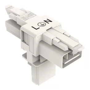 Conector de distribuție Wago T, 3 poli, cod A alb (890-656)