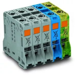   Set de blocuri terminale trifazate de curent înalt Wago DIN 35 x 15 șină de 50 mm² 285-159