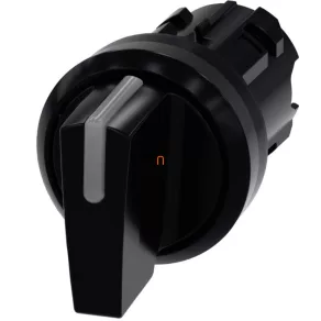   Cap de comutator cu indicator luminos Siemens 3SU1002-2BL10-0AA0, cu 3 poziții, negru Sirius