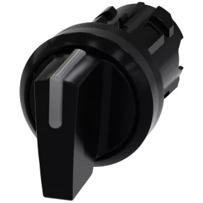   Cap de comutator cu indicator luminos Siemens 3SU1002-2BM10-0AA0, cu 3 poziții, cu revenire automată, negru Sirius
