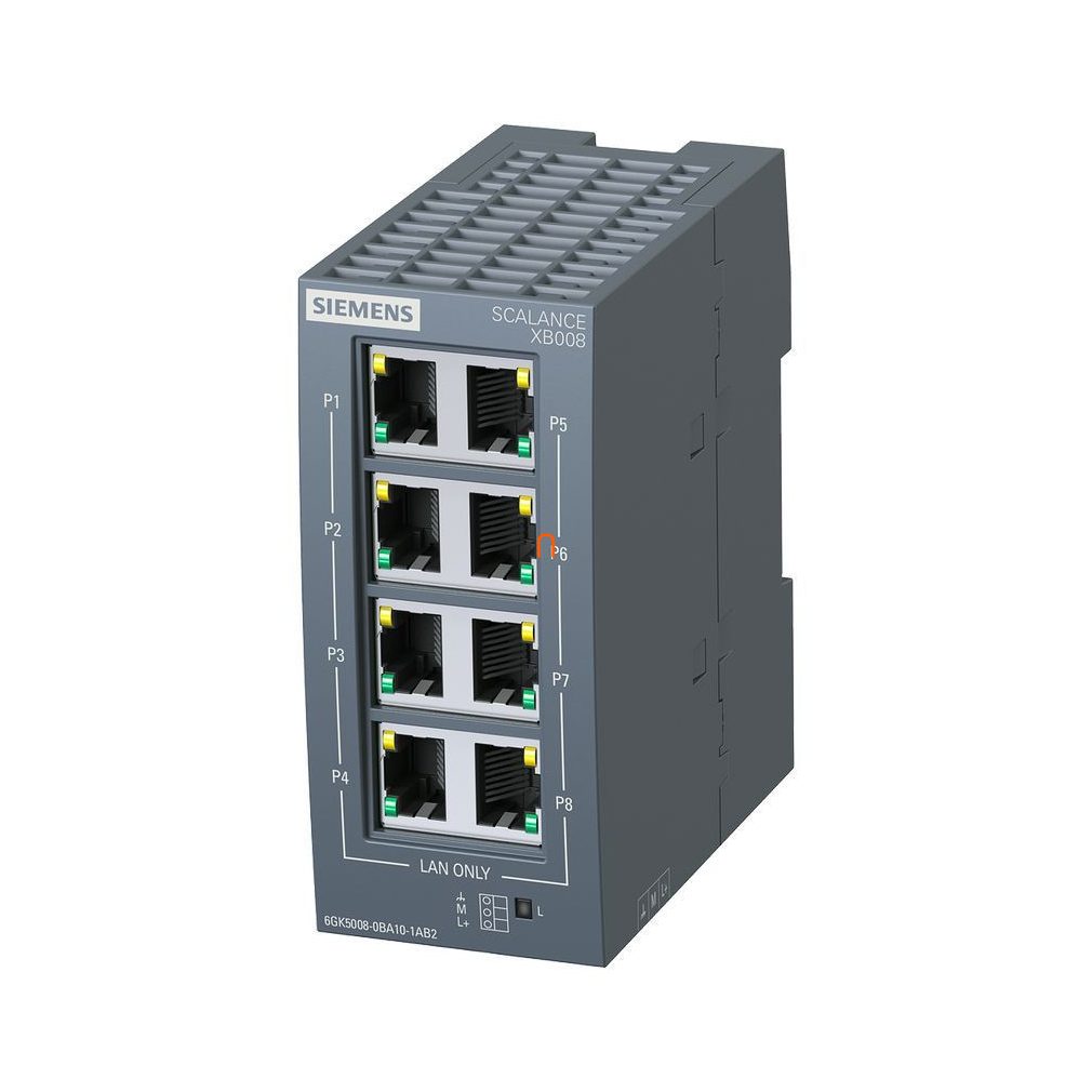 Siemens 6GK5008-0BA10-1AB2 SCALANCE XB008 switch industrial Ethernet, cu 8 porturi pentru cabluri cu perechi răsucite de 10/100 Mbit/s, cu mufe RJ45