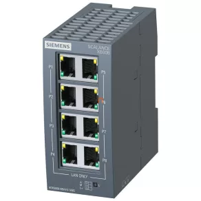   Comutator industrial Ethernet Siemens 6GK5008-0BA10-1AB2 SCALANCE XB008, cu 8 porturi de cablu torsadat de 10/100 Mbit/s, cu mufe RJ45