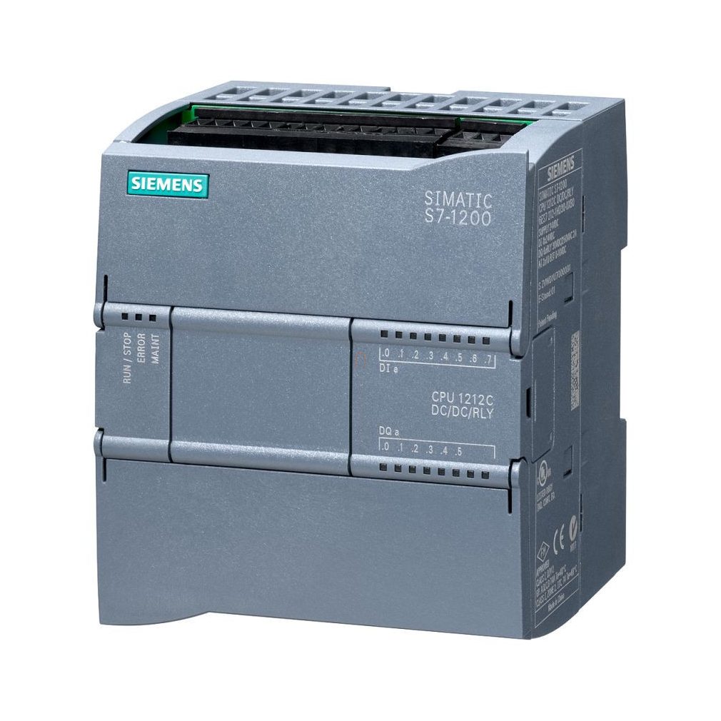 Siemens 6ES7212-1HE40-0XB0 CPU 1212C CPU compact, alimentare 24 VCC, 8 DI, 2 AI (0...10 VCC), 4 HS, 6 RO