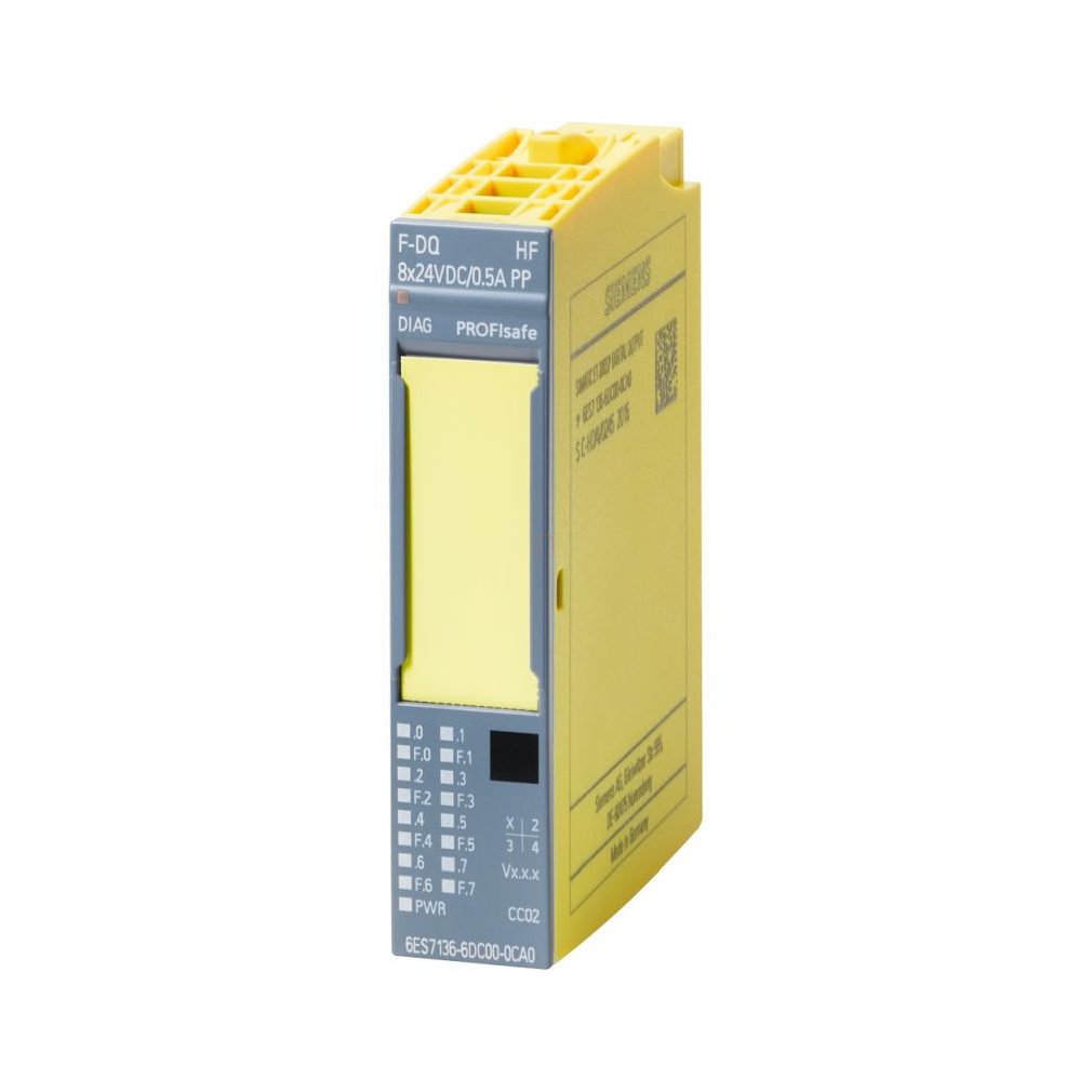Siemens 6ES7136-6DC00-0CA0 ET200SP F-DQ 8x24 V DC High Feature, comutare PP, tip BU A0, cod de culoare CC01