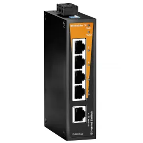   Switch de rețea industrial, neconfigurabil, Număr de porturi: 5x 10/100 Mbit/s RJ45, pentru montare pe șină DIN sau pe panou