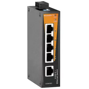   Switch de rețea industrial, neconfigurabil, Număr de porturi: 5x 10/110 Mbit/s RJ45, pentru montare pe șină DIN, pentru montare pe panou