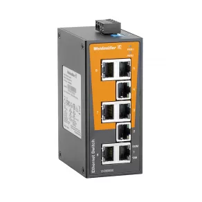   Switch de rețea industrial, neconfigurabil, Număr de porturi: 8x 10/100 Mbit/s RJ45, pentru montare pe șină DIN sau pe panou