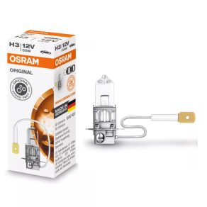   Bec halogen Osram Original Line 12V H3 pentru faruri, 12 V, 55 W, calitate OEM, performanță de iluminare fiabilă, 64151, 1 bucată/cutie