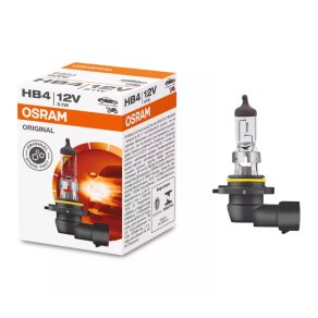   Bec halogen Osram Original Line 12V HB4 pentru faruri, 12 V, 51 W, 1000 lm, soclu P22d, durată de viață extra lungă de 2590 ore, calitate OEM, 9006, 1 buc./cutie