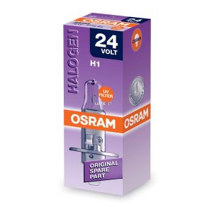   Bec halogen Osram Original Line pentru faruri, H1, 24 V, 70 W, 1900 lumeni, dezvoltat pentru camioane, calitate OEM, durată lungă de viață, 64155, 1 buc./cutie