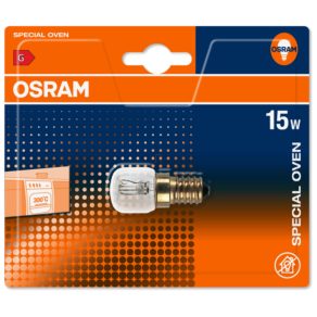   Bec Osram E14 pentru cuptor 15 W, 85 lm, 2700 K, alb cald, sticlă transparentă - Special T Oven