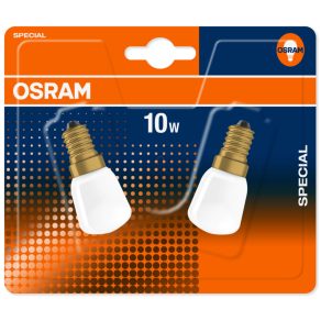   Bec Osram E14 pentru cuptor 10 W, 30 lm, 2700 K, alb cald, sticlă albă, 2 bucăți - Special Oven T25/57