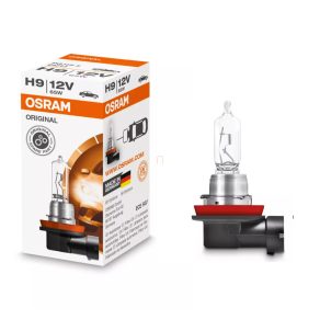   Bec halogen Osram Original Line 12V H9 pentru faruri, 12 V, 65 W, 2100 lm, soclu PGJ19-5, calitate OEM fiabilă, durată lungă de viață, 64213, 1 buc./cutie