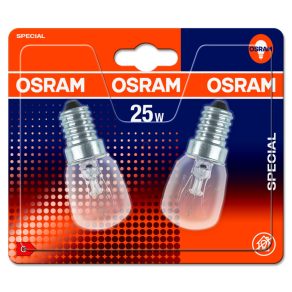   Bec Osram E14 pentru cuptor 25W, 140 lm, 2700 K, alb cald, sticlă transparentă, 2 bucăți - Special Oven T26/57