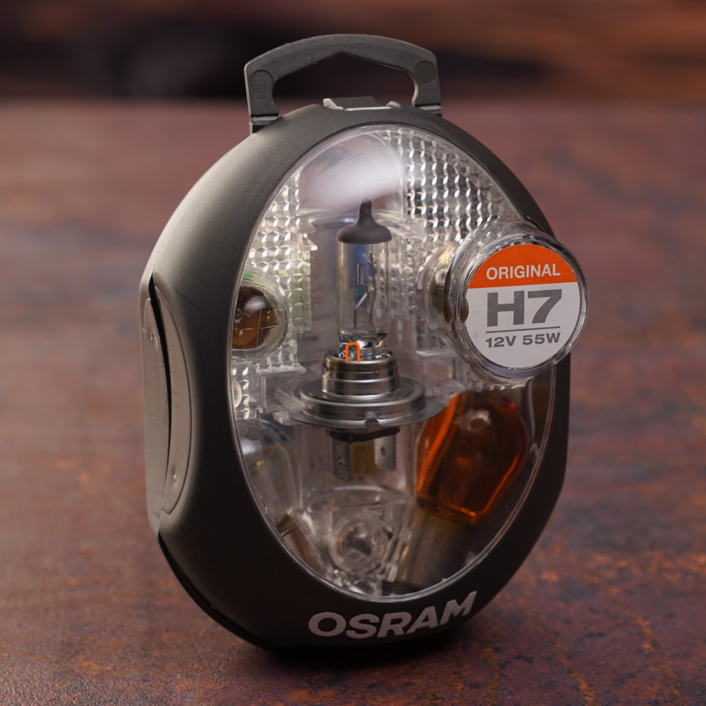 Osram CLKM H7 pachet de becuri de rezervă în format practic MINIBOX cu becuri H7, calitate OEM, identificare ușoară, CLK H7