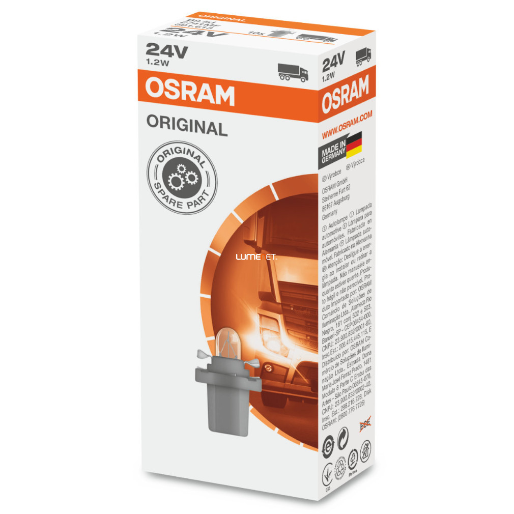 Osram 2741MF 24V indicator luminos pentru tabloul de bord, 10 buc./pachet