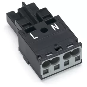 Conector Wago cu 2 poli, negru (770-202)