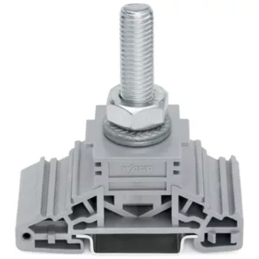   Bloc terminal Wago pentru papuc de cablu, șină DIN 35 x 7,5, 1 nit, M10, 120,00 mm², gri (885-110)