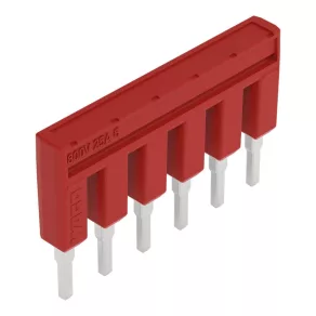   Conector de legătură Wago, cu 6 poli, izolat, roșu (2002-406/000-005)