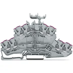   Bloc terminal Wago cu 4 fire, cu două etaje, bloc terminal de alimentare cu 8 fire, gri (2002-2438)