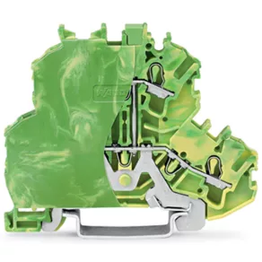   Bloc de borne Wago cu două etaje, bloc de borne de împământare cu 4 conductoare, verde-galben (2002-2207/099-000)