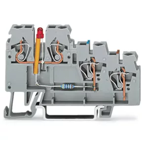   Bloc de conectare Wago cu 3 fire pentru senzori, LED roșu, PNP (270-560/281-434)