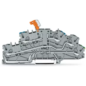   Bloc de conectare Wago cu mai multe etaje, 4 mm², cu cuțit de separare rabatabil, gri (2003-6641)
