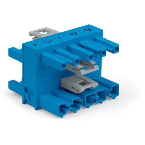   Conector de distribuție Wago cu 3 căi, 5 poli, cod I, albastru (770-618)