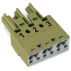   Conector Wago cu 3 poli, cod B, 4,00 mm², verde deschis (770-263)