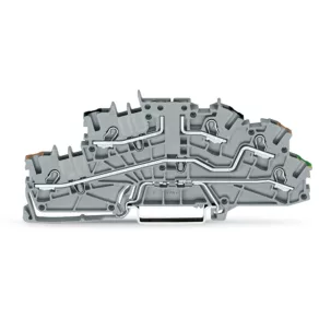   Bloc de conexiuni Wago cu mai multe etaje, 4 mm², fără contact cu lamă, de tip plug-in, gri (2003-6643)