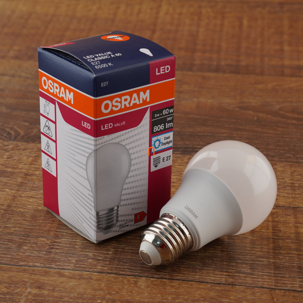 Osram E27 LED Value 8,5W 806lm 6500K daylight 200° - înlocuiește becul de 60W