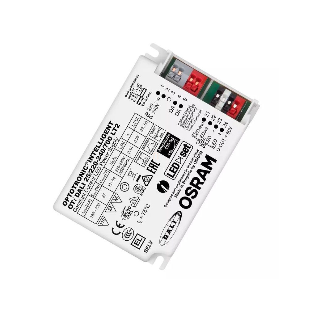 Sursă de alimentare LED cu generator de curent 25 W Ti DALI 25/220…240/1A0 LT2 180-700 mA, 15-54 4052899488144