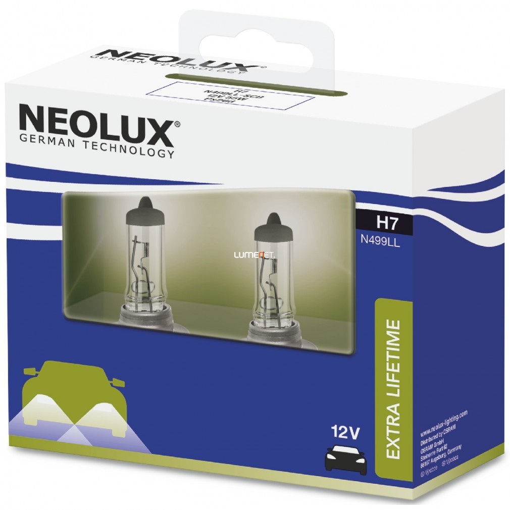 Neolux Extra Lifetime N499LL-SCB H7 12V 2 buc/pachet