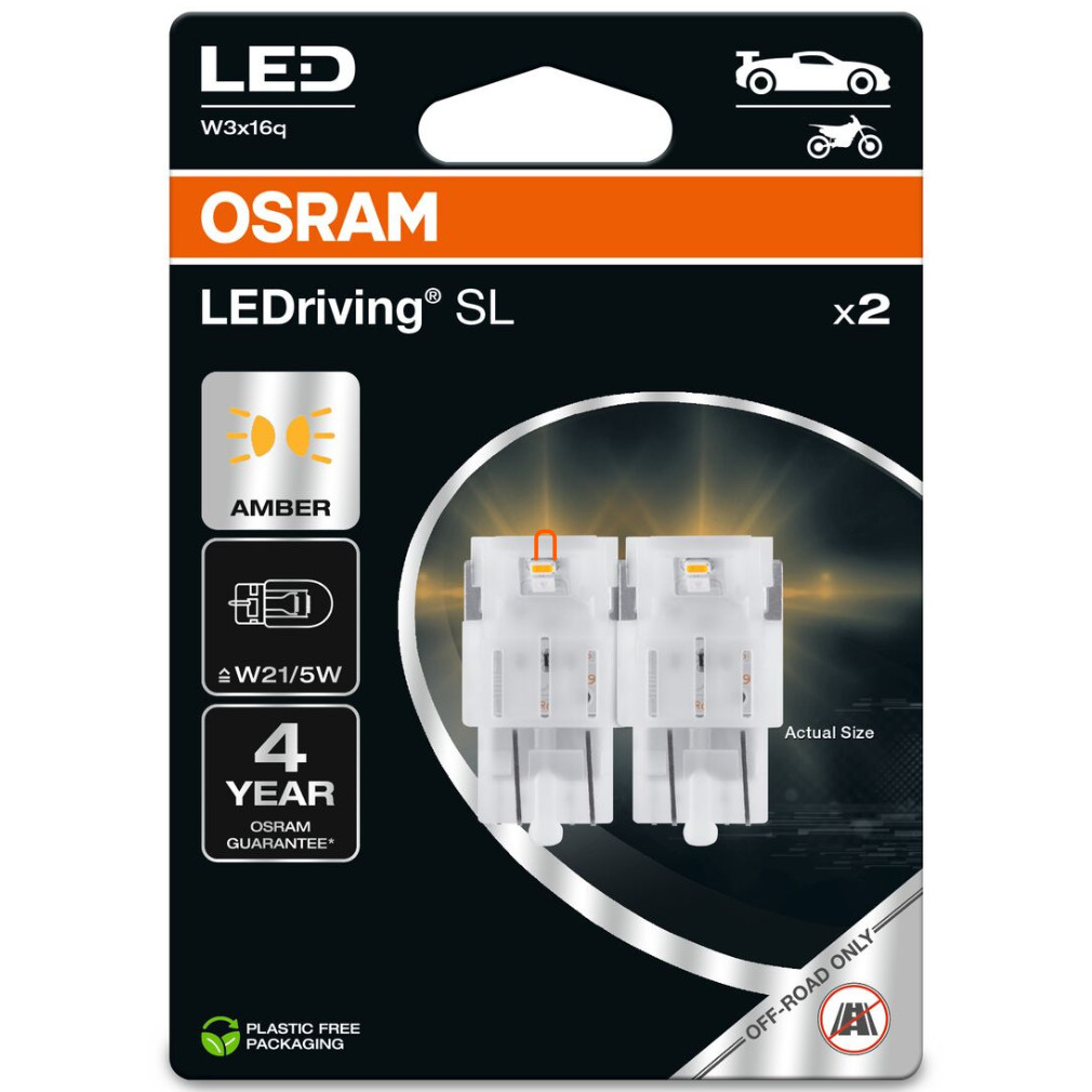 Osram LEDriving SL 7515DYP-02B W3x16q Yellow W21/5W (7515) 2db/bliszter sárga