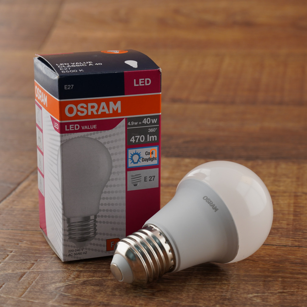 Osram E27 LED Value 4,9W 470lm 6500K daylight 200° - înlocuiește becul de 40W