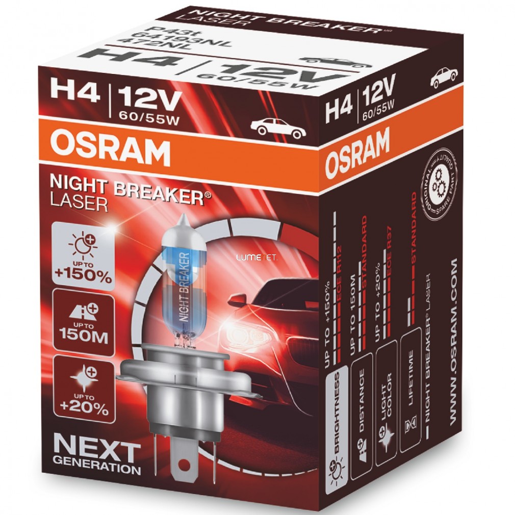 Osram Night Breaker Laser H4 +150%