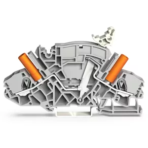   Bloc de borne Wago cu 2 fire, detașabil/de testare, de exemplu pentru circuite de transformator de tensiune, prize de testare cu protecție la atingere, gri (2007-8811)