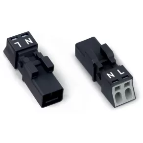 Conector Wago cu 2 poli, negru (890-212)