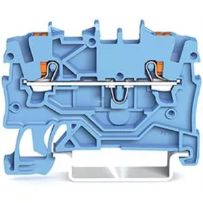   Clemă de legătură Wago cu 2 fire, cu buton de apăsare, 1 mm², albastră (2200-1204)