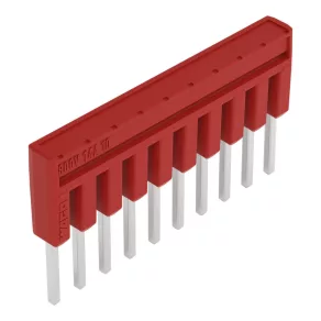   Conector de legătură Wago, izolat, cu 10 poli, roșu (2000-410/000-005)