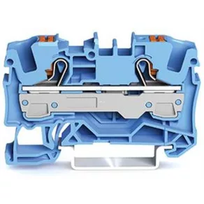   Clemă de legătură Wago cu 2 fire, cu buton de apăsare, 6 mm², albastră (2206-1204)