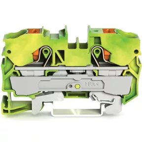   Bloc de conectare cu 2 fire pentru împământare Wago, 10 mm², verde-galben (2210-1207)