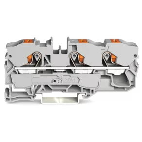   Bloc terminal de alimentare cu 3 fire Wago cu buton, 10 mm², gri (2210-1301)