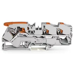  Clemă de legătură cu 3 fire Wago, cu manetă de acționare și buton de apăsare, 16 mm², gri (2116-5301)
