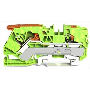   Bloc terminal de împământare cu 2 fire, verde-galben, Wago 2110-5207