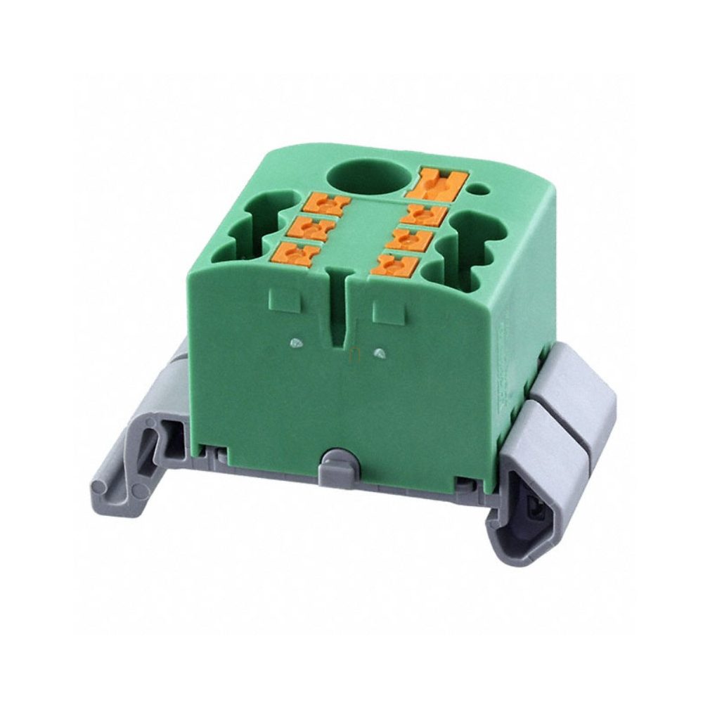 Elosztóblokk PTFIX  6/ 6X2,5-NS35A GN, 0,5-10mm2, 41/24 A 690 V NS 35/7,5, NS 35/15, rugós csatlakozás, 3273206