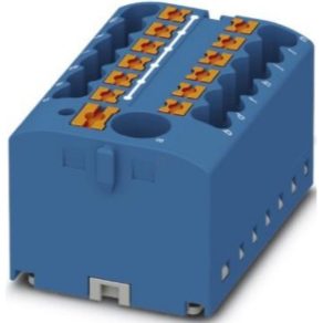   Bloc de distribuție PTFIX 6/12X2,5-G BU, 0,5-10 mm2, 41/24 A 690 V, adeziv, conexiune cu arc, 3273484