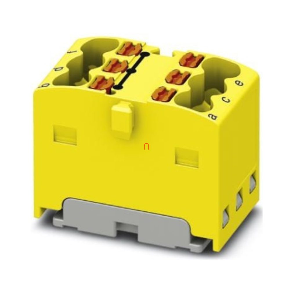 Bloc de distribuție PTFIX 6X1,5-G YE, 0,14-2,5 mm2, 17,5 A 450 V adeziv, conexiune cu arc, 3002880